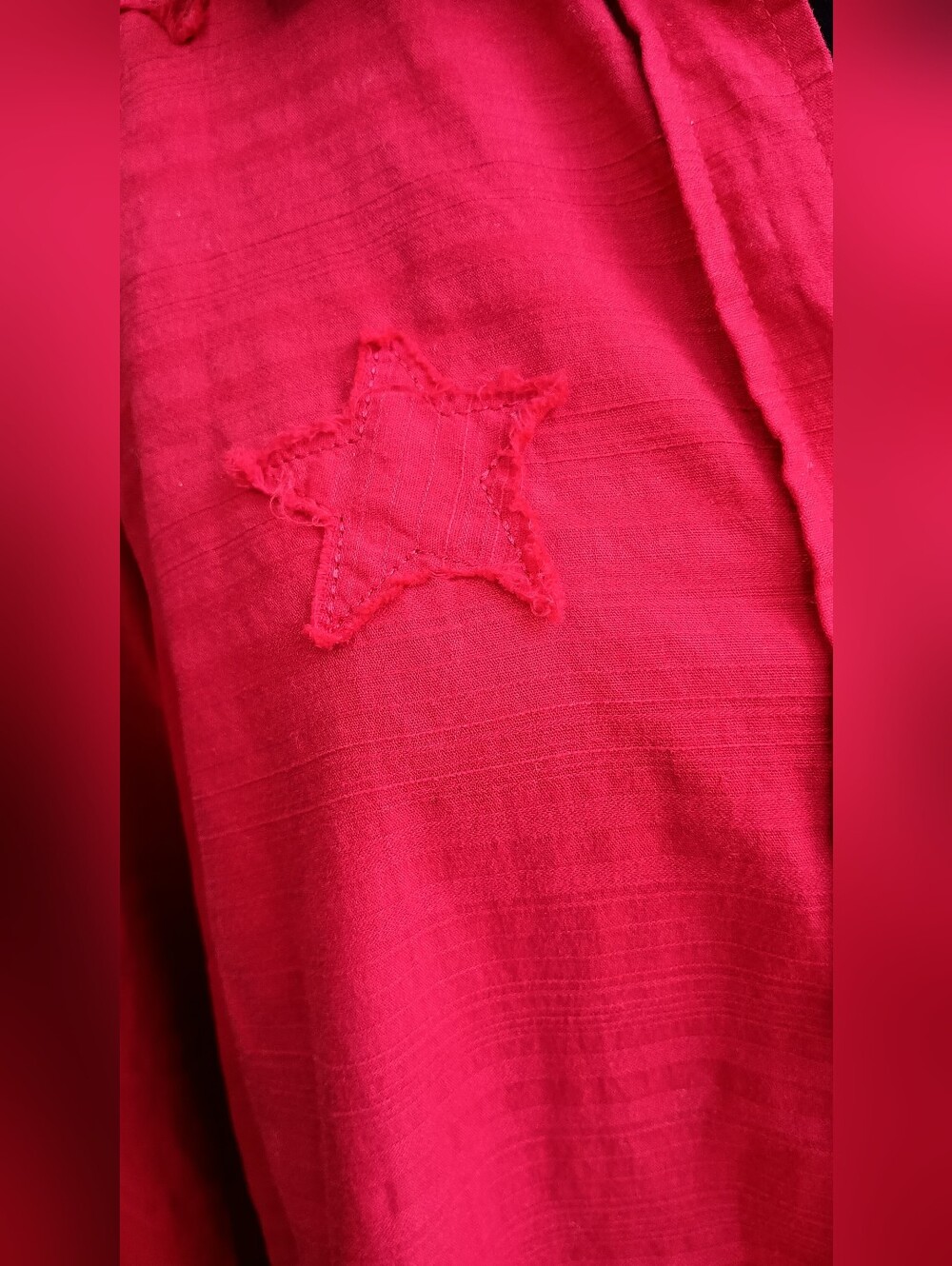 Westbound Button-Down Shirt Red with Star Embroidery_L